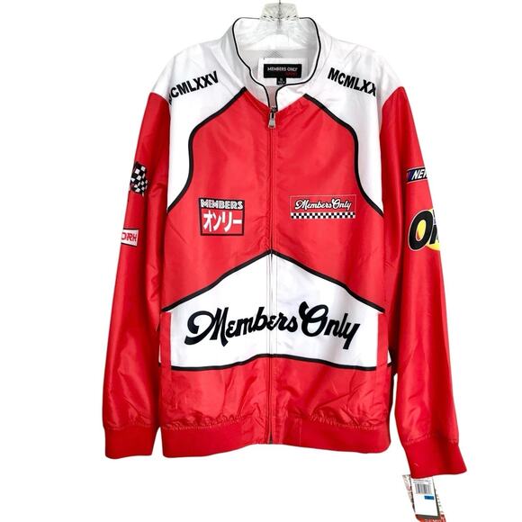 NEW MEMBERS ONLY Sport Men's Jacket Team Racing Windbreaker NWT - Picture 1 of 8